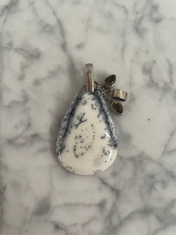Charming Dendritic Agate & Amethyst Sterling Silver Pendant | Antique & Vintage | Moonee Ponds Antiques | Australia Wide Delivery