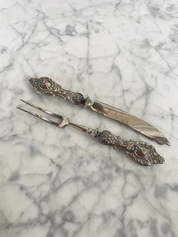 Sterling Silver Fruit Knife And Fork. Birmingham 1905 | Antique & Vintage | Moonee Ponds Antiques | Australia Wide Delivery