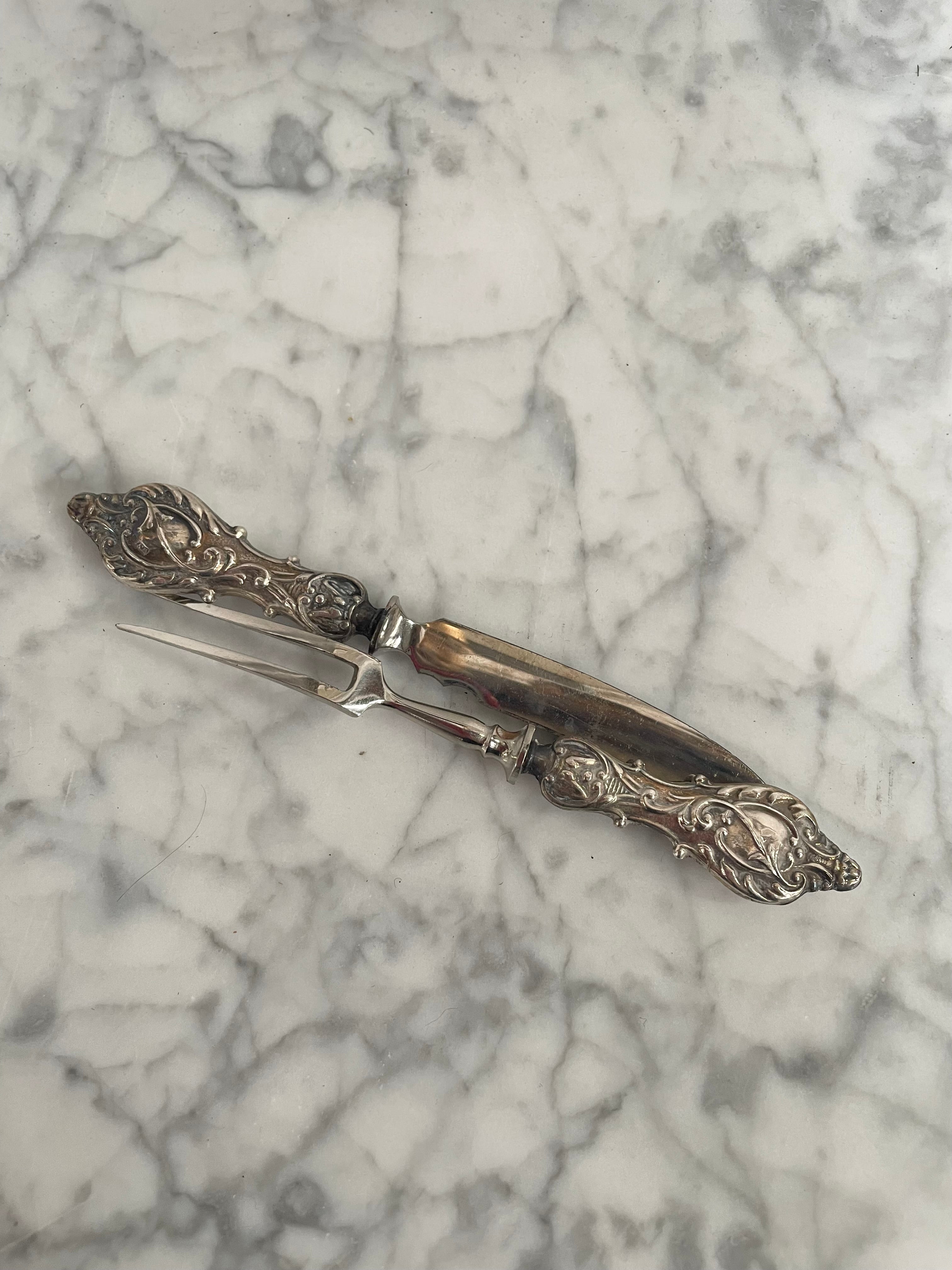 Sterling Silver Fruit Knife And Fork. Birmingham 1905 | Antique & Vintage | Moonee Ponds Antiques | Australia Wide Delivery
