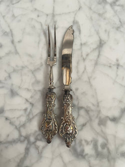 Sterling Silver Fruit Knife And Fork. Birmingham 1905 | Antique & Vintage | Moonee Ponds Antiques | Australia Wide Delivery