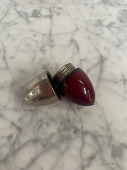 Rare Bullet Shaped Ruby & EPNS Silver Vinaigrette | Antique & Vintage | Moonee Ponds Antiques | Australia Wide Delivery