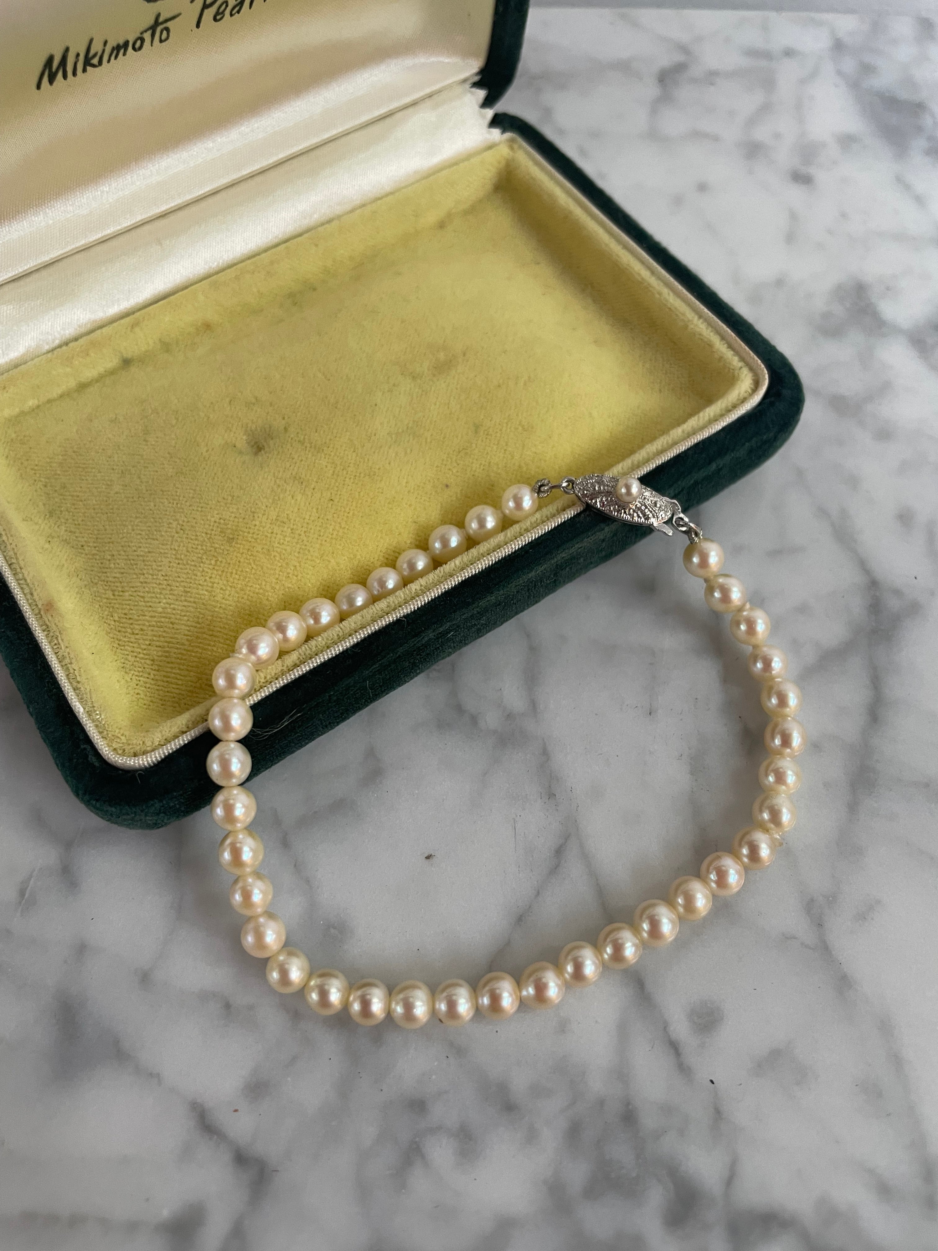 Elegant Vintage Mikimoto Pearl Bracelet With Sterling Silver Clasp | Antique & Vintage | Moonee Ponds Antiques | Australia Wide Delivery