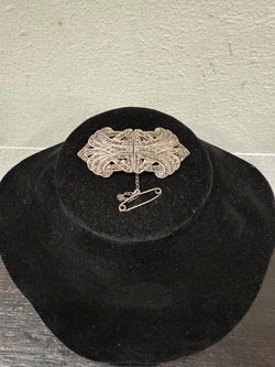 "Lega" Silver & Marcasite Double Dress Clip Brooch | Antique & Vintage | Moonee Ponds Antiques | Australia Wide Delivery