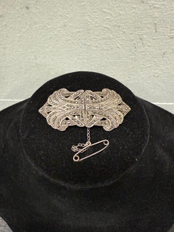 "Lega" Silver & Marcasite Double Dress Clip Brooch | Antique & Vintage | Moonee Ponds Antiques | Australia Wide Delivery