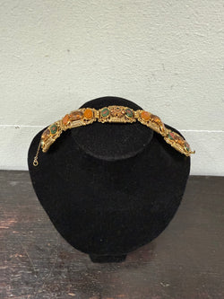 Vintage Muti Stone Bracelet On A Gilt Metal Filigree Base. | Antique & Vintage | Moonee Ponds Antiques | Australia Wide Delivery