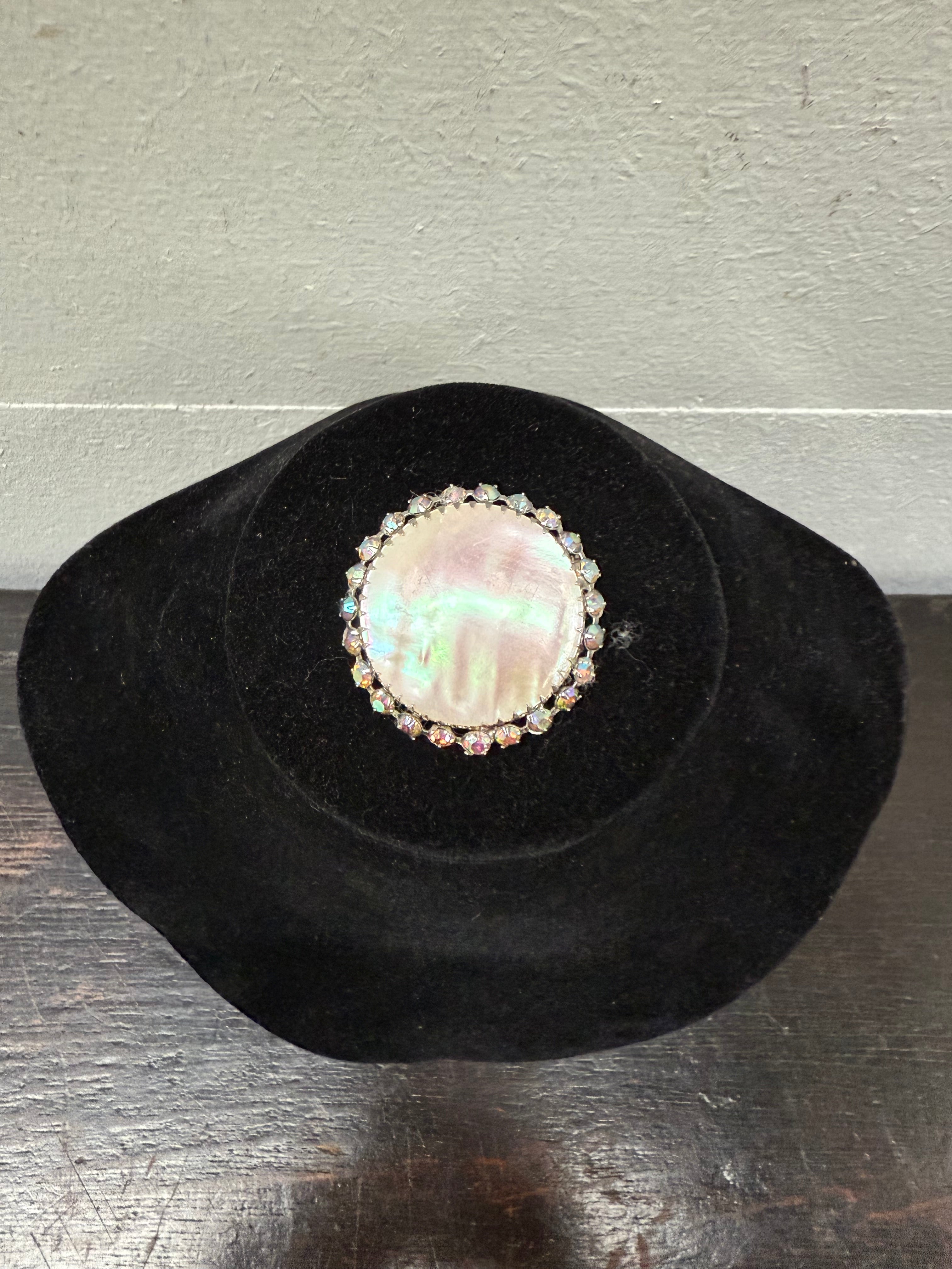 Vintage Mother Of Pearl & Crystal Brooch | Antique & Vintage | Moonee Ponds Antiques | Australia Wide Delivery