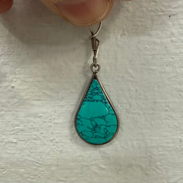 Vintage Silver And Turquoise Pendant