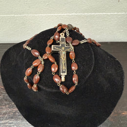 Antique Roma Relic Cross and Rosary Beads