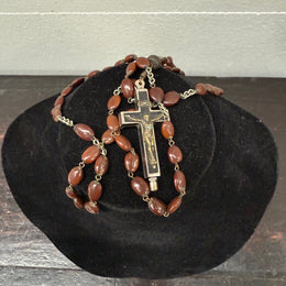 Antique Roma Relic Cross and Rosary Beads