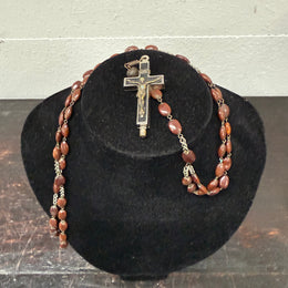 Antique Roma Relic Cross and Rosary Beads