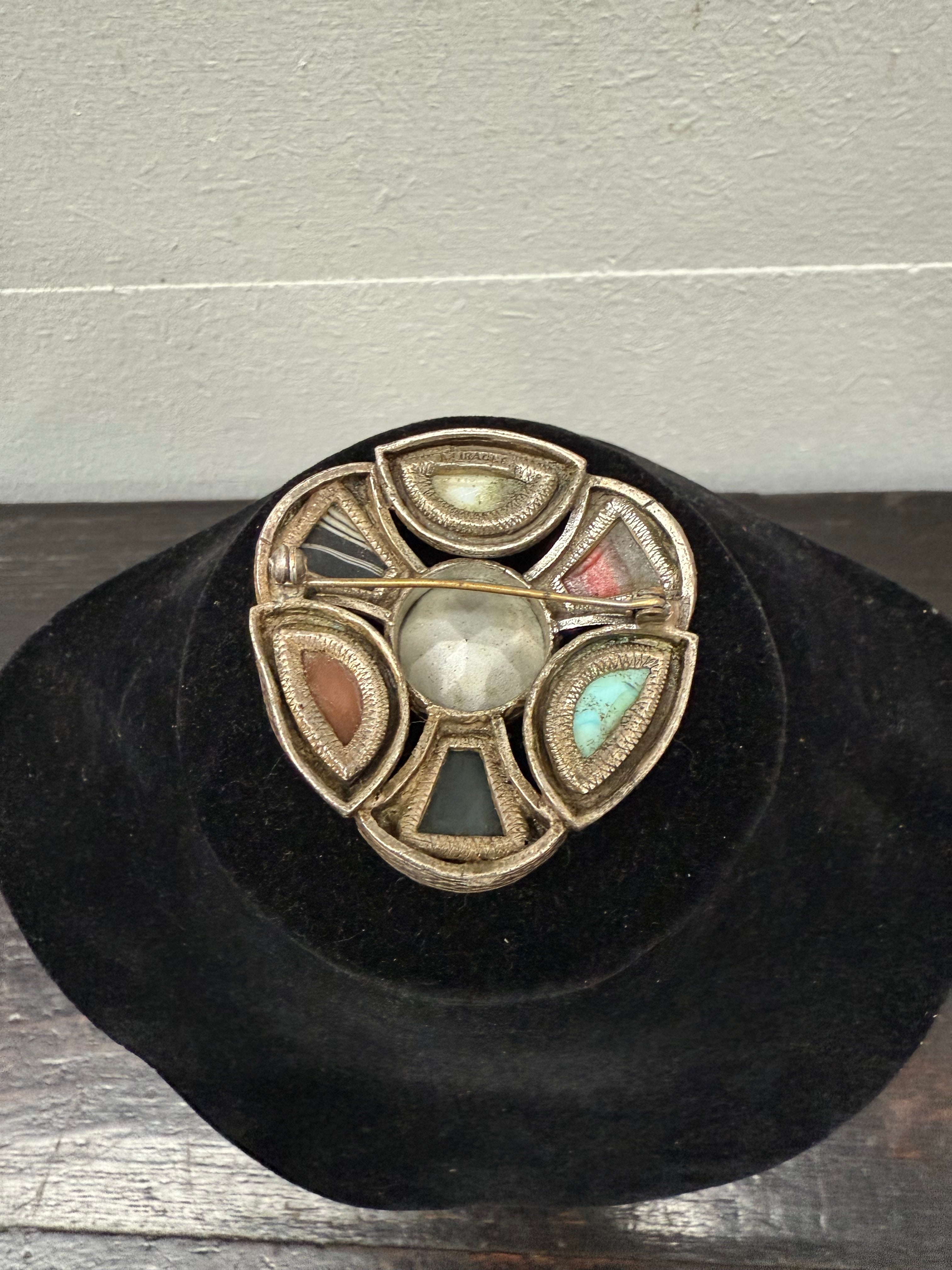 Vintage Scottish/Celtic Amber & Agate Style Glass Brooch | Antique & Vintage | Moonee Ponds Antiques | Australia Wide Delivery