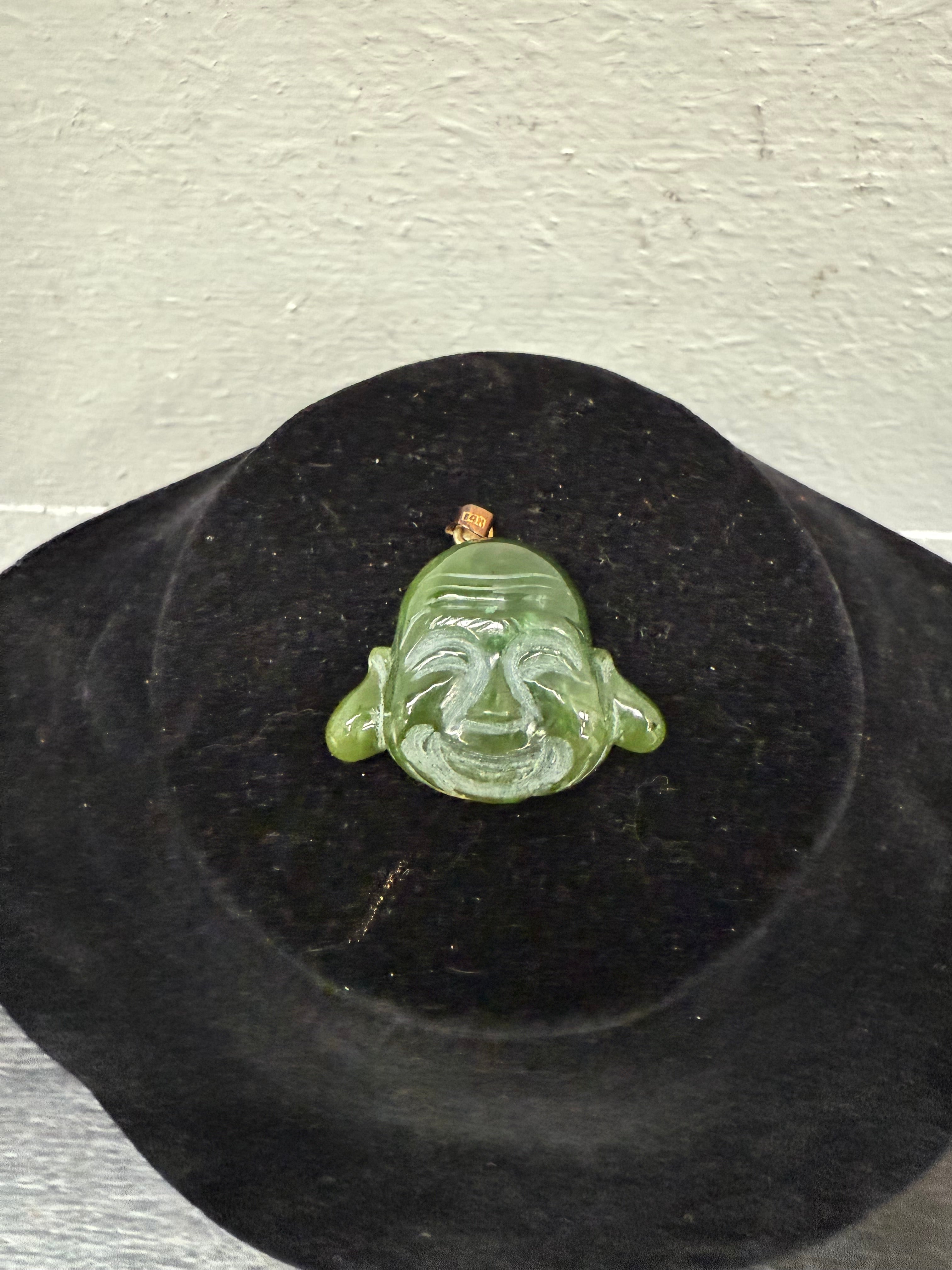 Vintage 14K Gold & Carved Jade Buddha | Antique & Vintage | Moonee Ponds Antiques | Australia Wide Delivery
