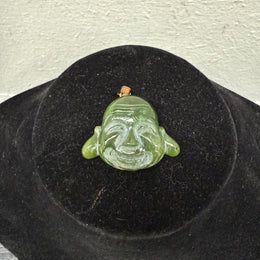 Vintage 14K Gold & Carved Jade Buddha