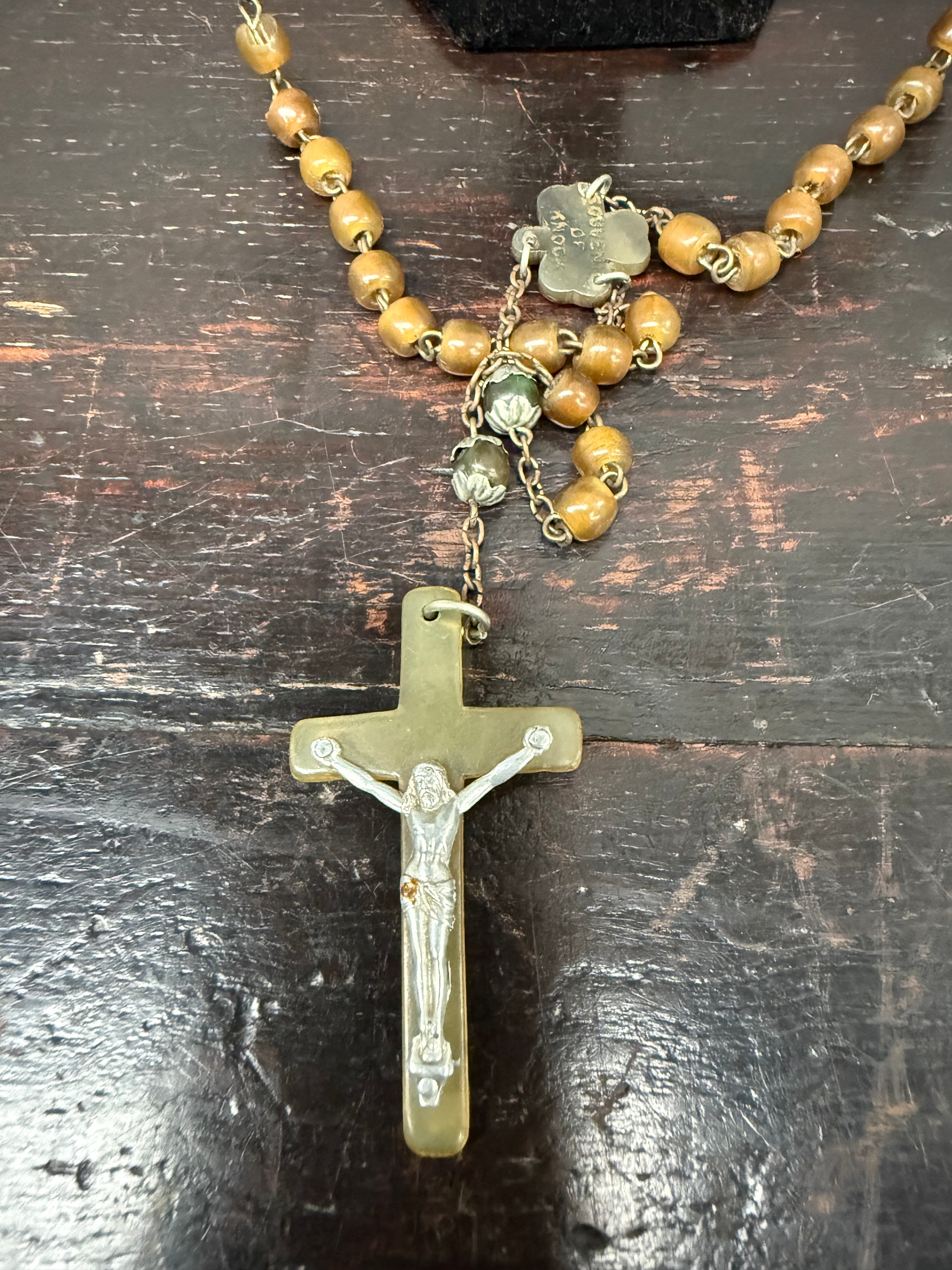 Antique Horn Irish Rosary Beads
