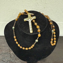 Antique Horn Irish Rosary Beads