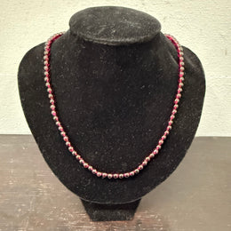 Vintage Garnet Bead Necklace