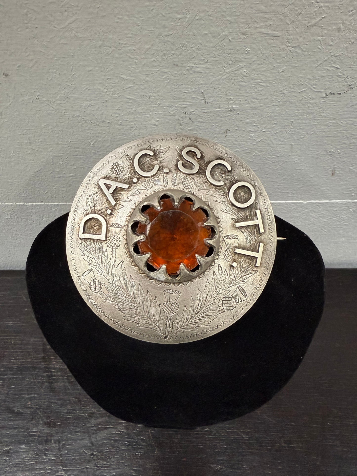 Large Antique Silver Scottish Clan Brooch