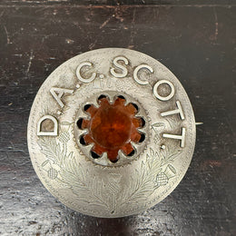 Large Antique Silver Scottish Clan Brooch