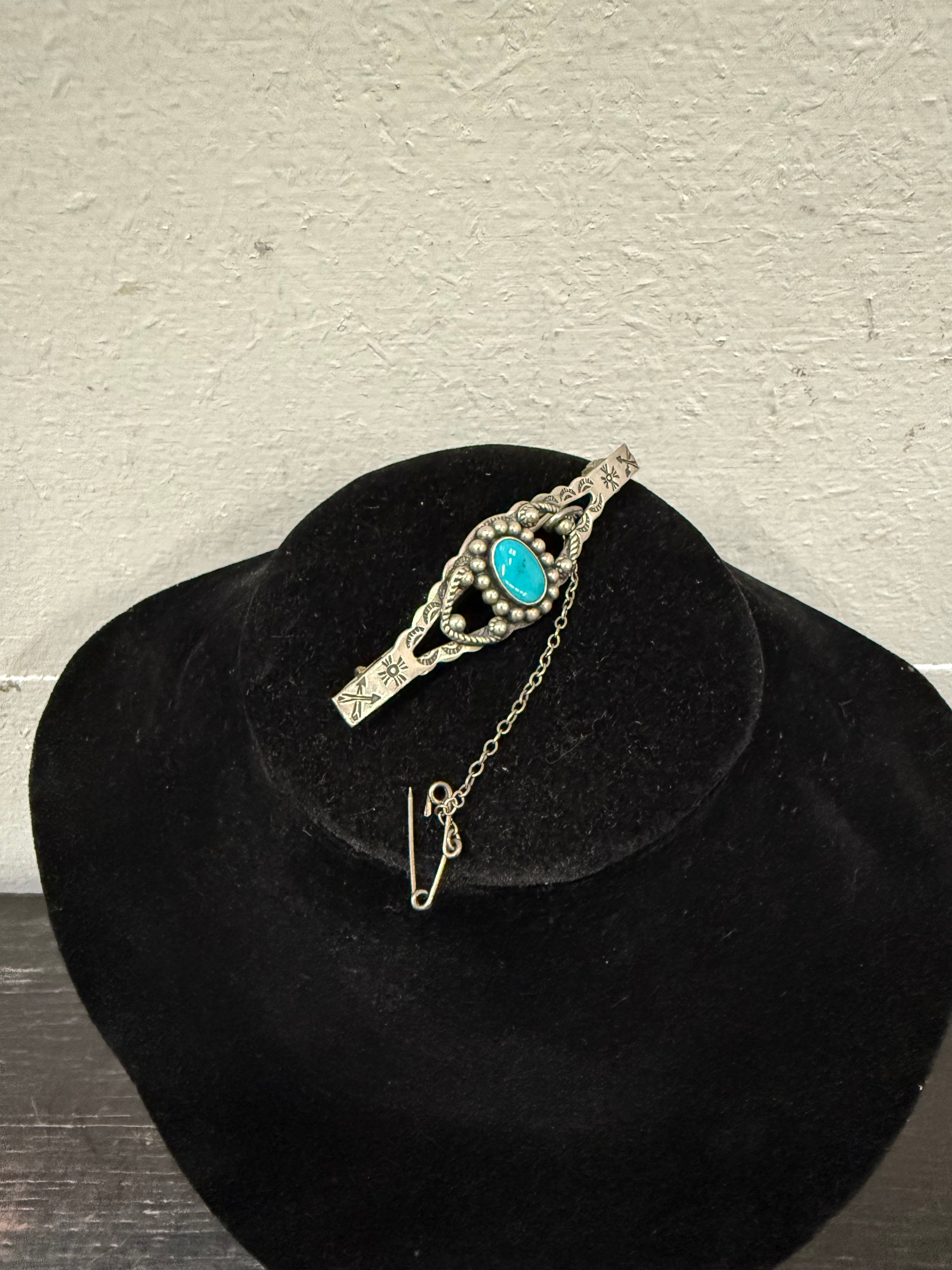 Vintage Mexican Silver & Turquoise Brooch | Antique & Vintage | Moonee Ponds Antiques | Australia Wide Delivery