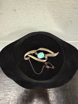 Stunning Vintage White Opal With Fire & Silver Brooch | Antique & Vintage | Moonee Ponds Antiques | Australia Wide Delivery