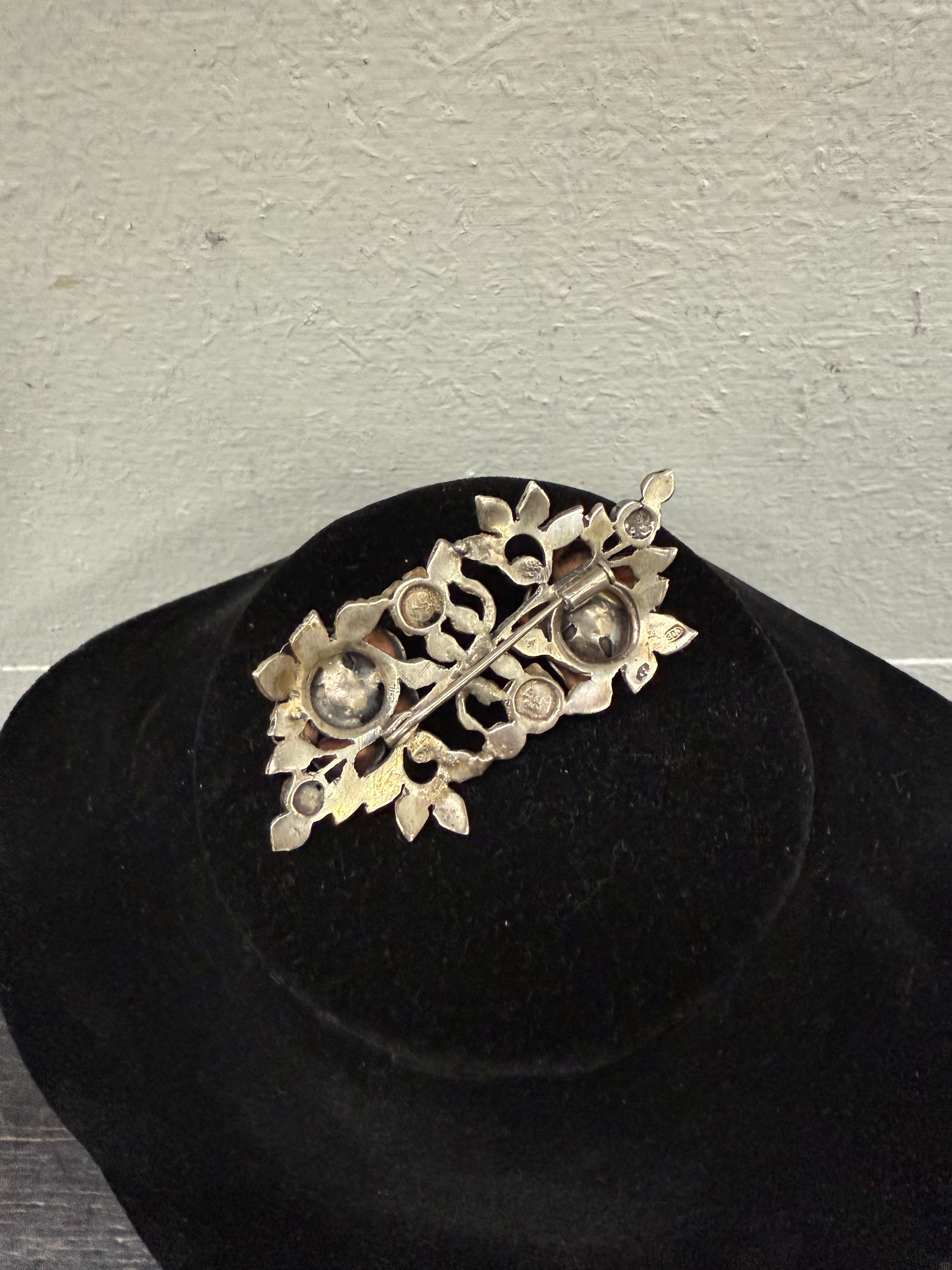 Stunning Silver Danish Floral Brooch | Antique & Vintage | Moonee Ponds Antiques | Australia Wide Delivery