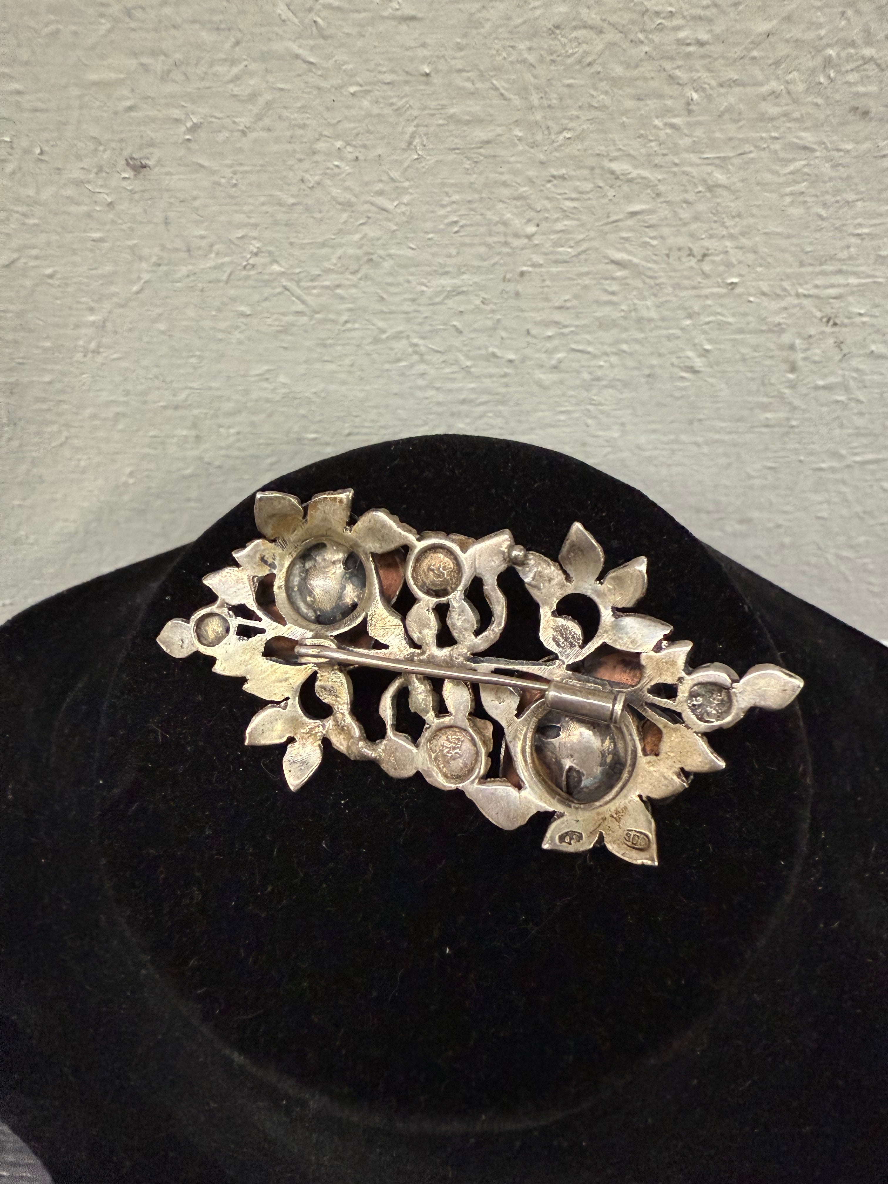Stunning Silver Danish Floral Brooch | Antique & Vintage | Moonee Ponds Antiques | Australia Wide Delivery