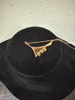 Vintage 18ct Gold Plated Pendant & Chain with 3 Natural Opals | Antique & Vintage | Moonee Ponds Antiques | Australia Wide Delivery