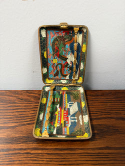 Stunning Masterpiece Late Meiji Period Japanese Cloisonne Cigarette / Card Case