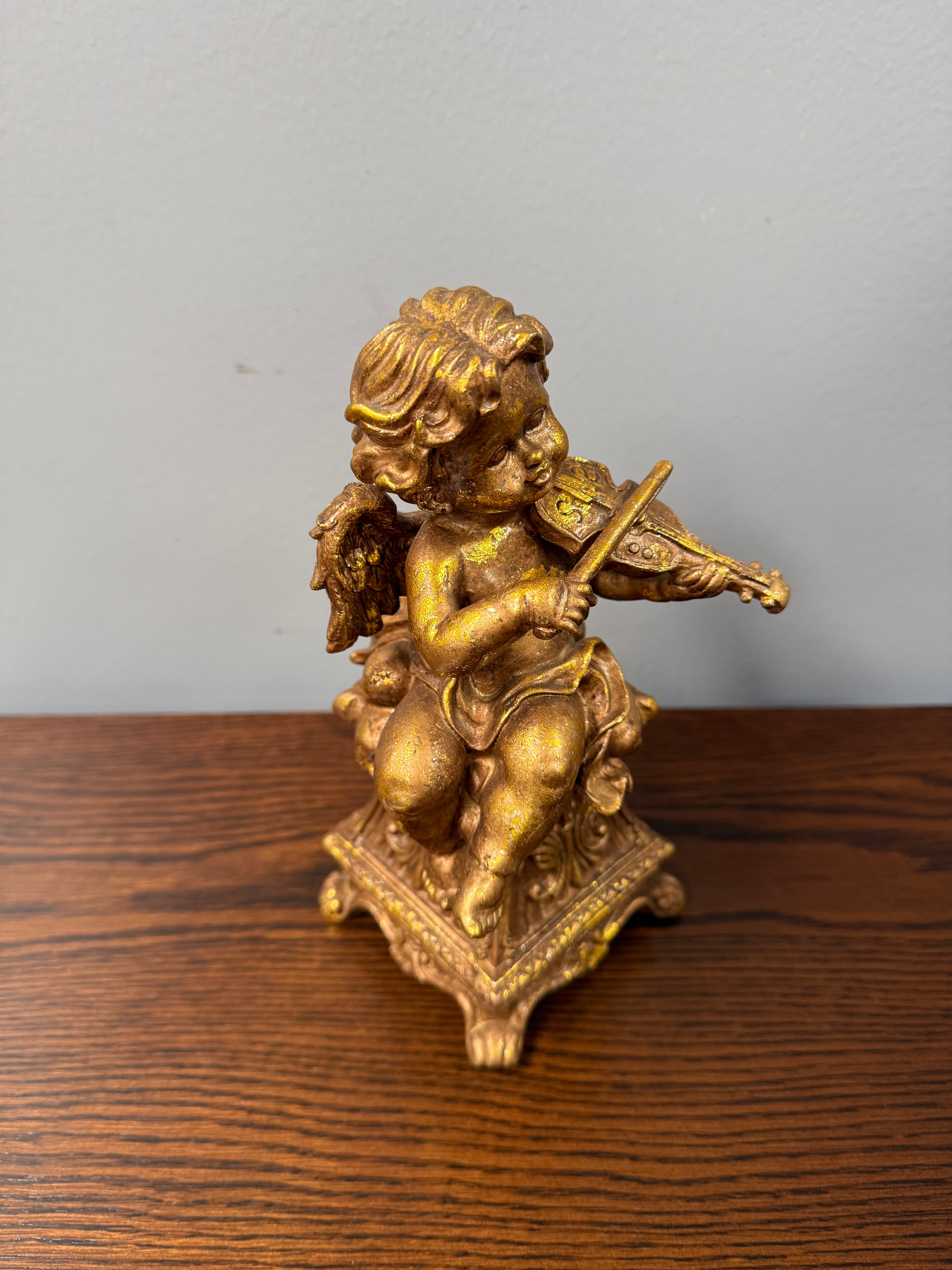 Vintage Gilt Cherub Playing Violin