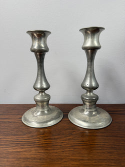 Pair of Vintage Pewter Candlesticks
