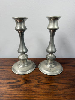 Pair of Vintage Pewter Candlesticks