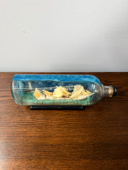 Vintage Model Ship In A Bottle Early 20th Century