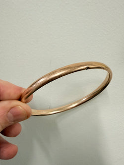 Antique 9ct Silver Lined Rose Gold Bangle