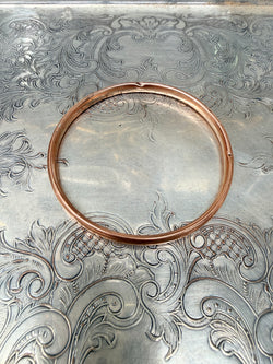 Antique 9ct Silver Lined Rose Gold Bangle