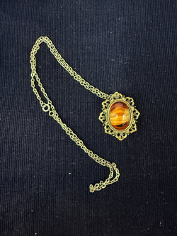 Vintage 1960's Cabochon Glass Pendant / Brooch