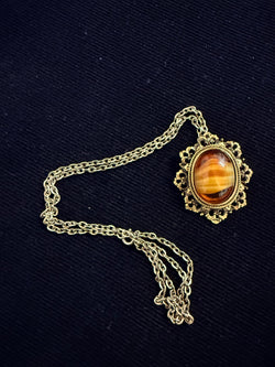 Vintage 1960's Cabochon Glass Pendant / Brooch