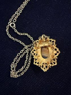 Vintage 1960's Cabochon Glass Pendant / Brooch
