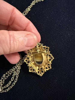 Vintage 1960's Cabochon Glass Pendant / Brooch