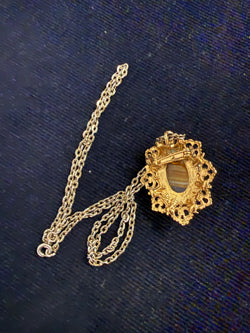 Vintage 1960's Cabochon Glass Pendant / Brooch