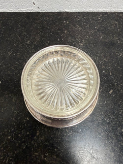 Vintage Silver Plated & Glass Coaster