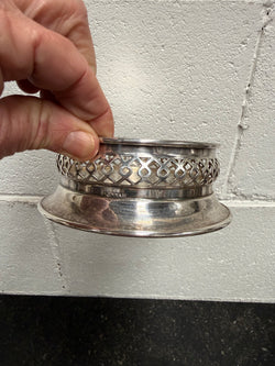 Vintage Silver Plated & Glass Coaster