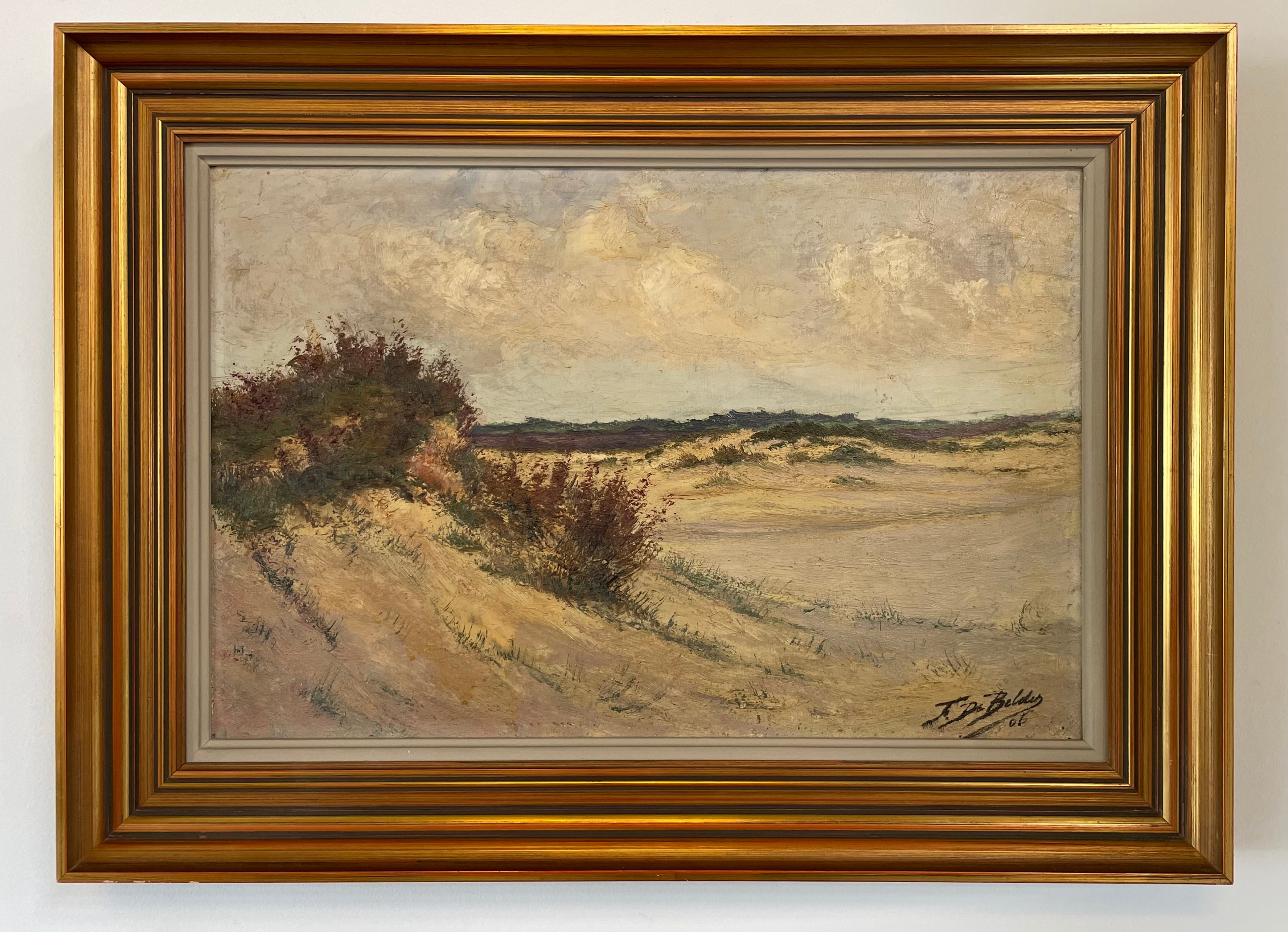 Lovely Oil on Canvas Beach Scene Painting