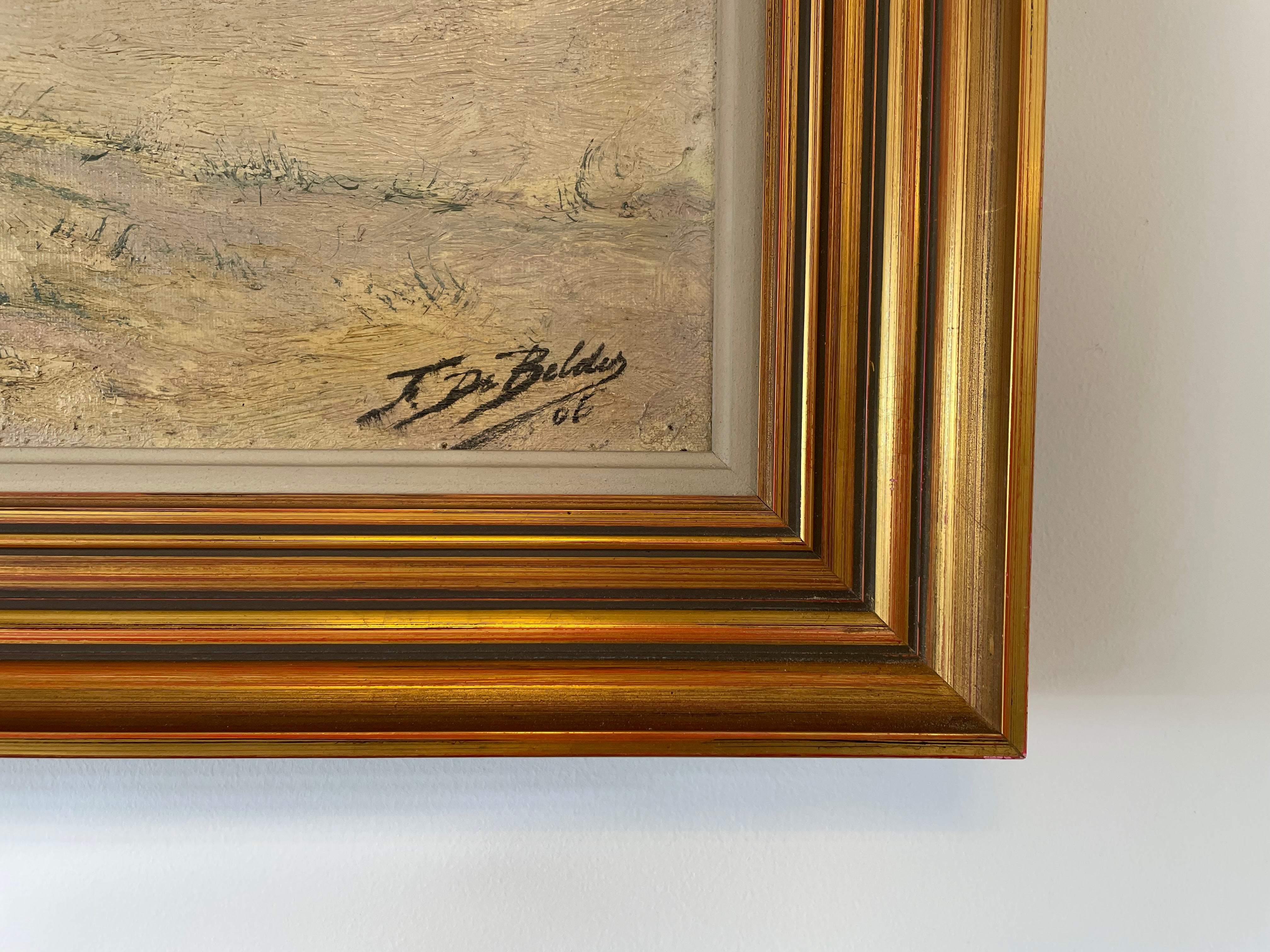 Lovely Oil on Canvas Beach Scene Painting | Antique & Vintage | Moonee Ponds Antiques | Australia Wide Delivery