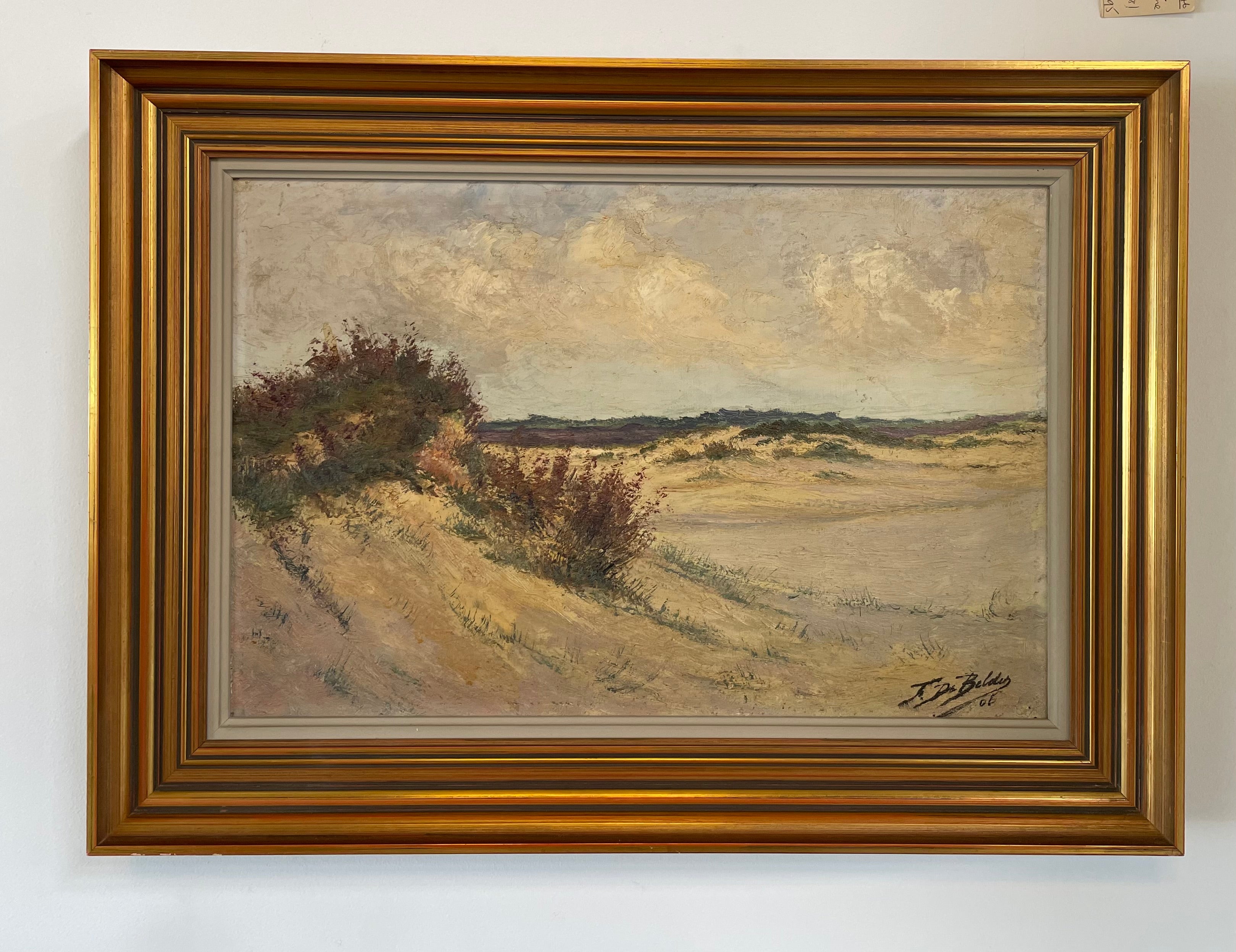 Lovely Oil on Canvas Beach Scene Painting