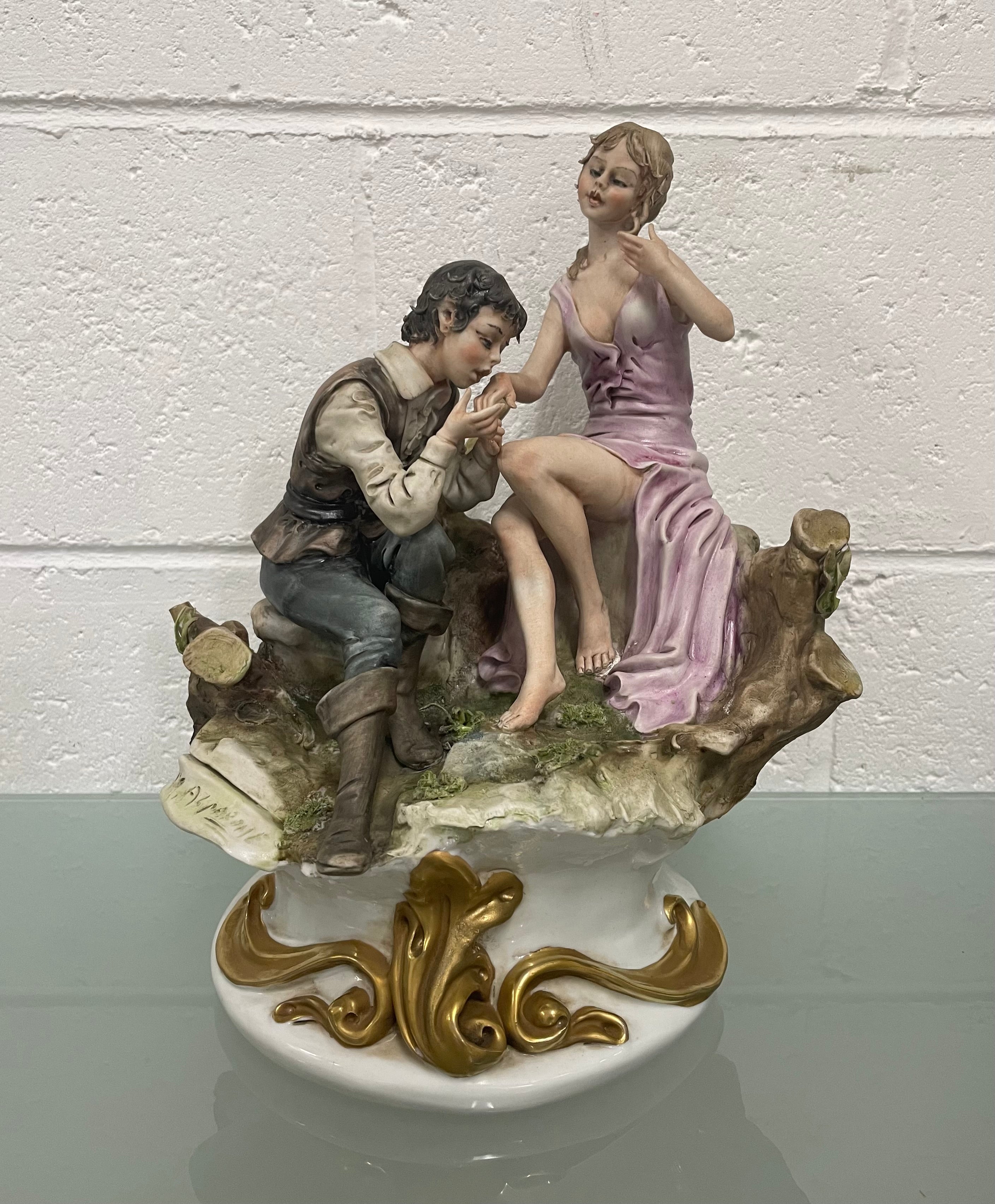 Signed Capodimonte Figurine Group | Antique & Vintage | Moonee Ponds Antiques | Australia Wide Delivery