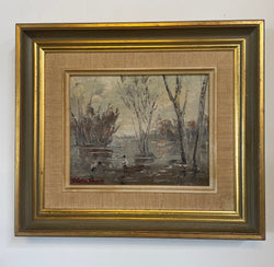 John Angus 'Lake Mulwala' Painting | Antique & Vintage | Moonee Ponds Antiques | Australia Wide Delivery