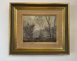 John Angus 'Lake Mulwala' Painting | Antique & Vintage | Moonee Ponds Antiques | Australia Wide Delivery