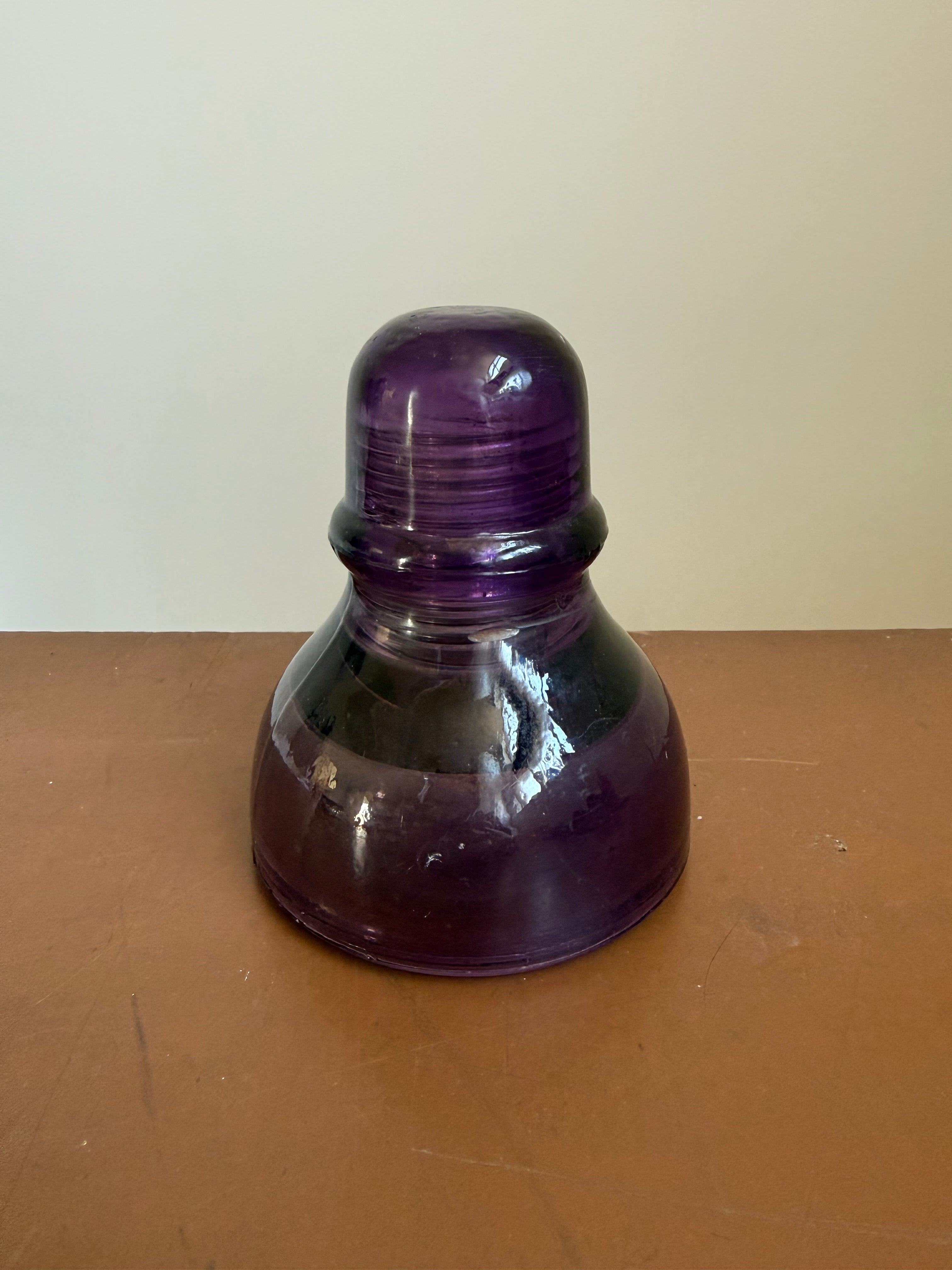Vintage Amethyst Glass Australian Telegraph Insulator