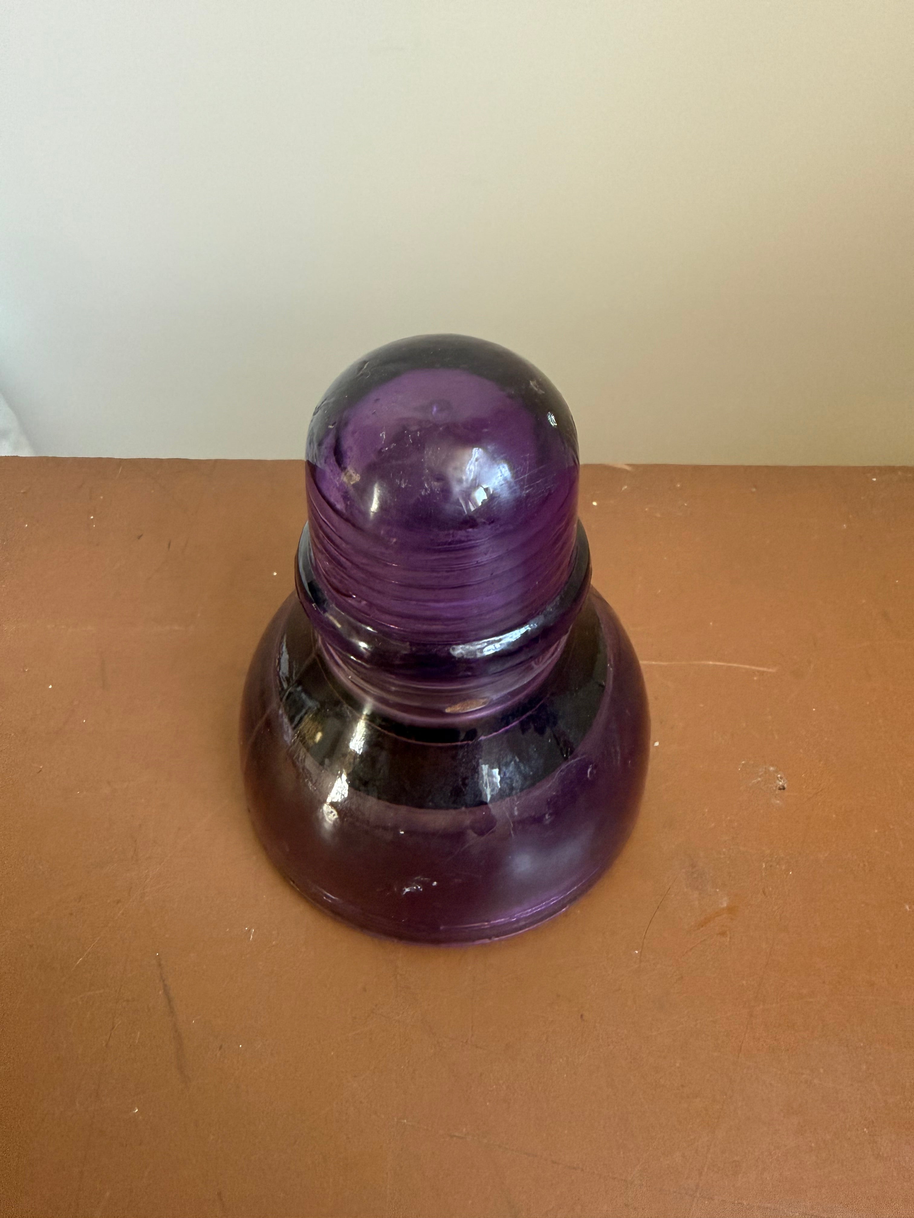 Vintage Amethyst Glass Australian Telegraph Insulator