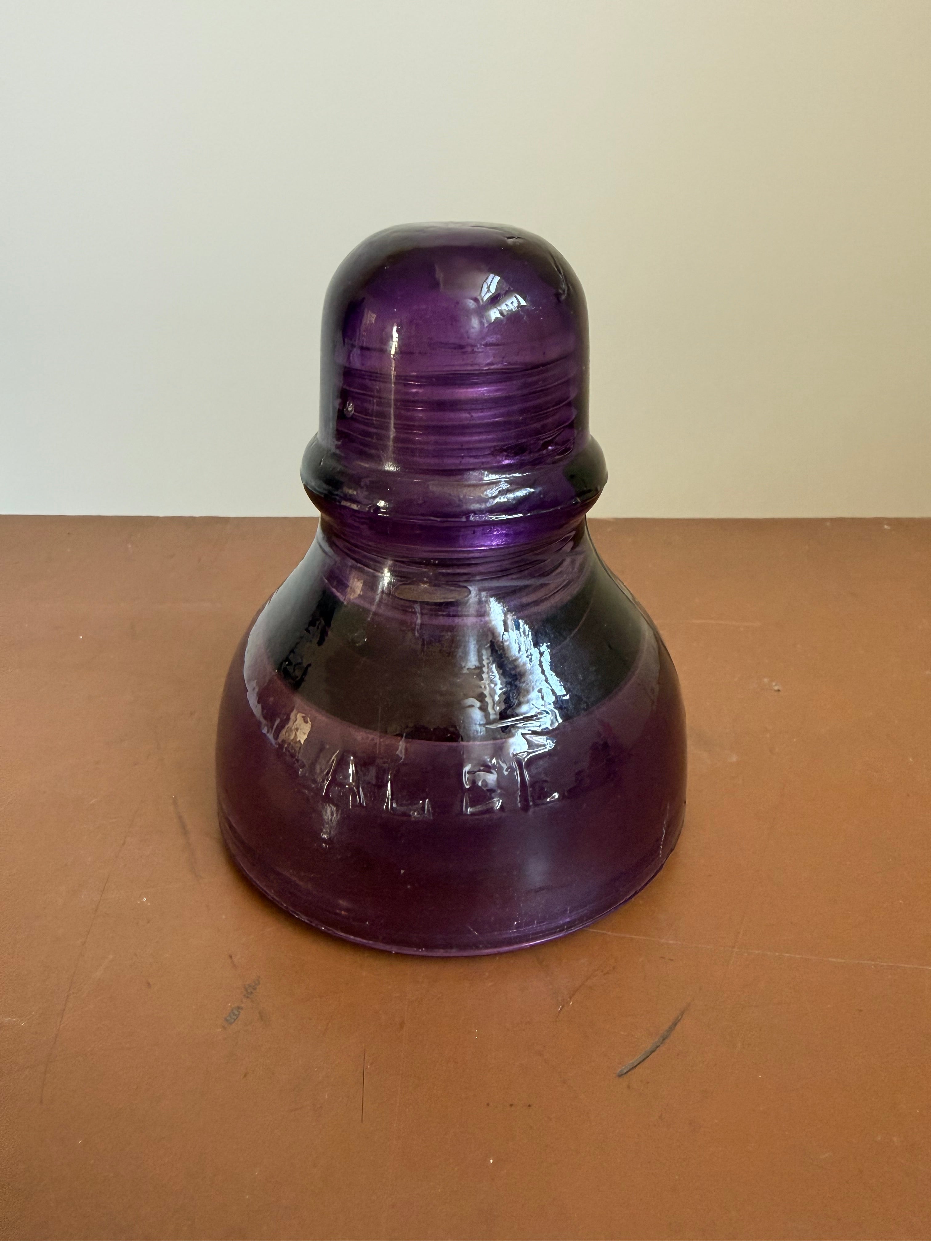 Vintage Amethyst Glass Australian Telegraph Insulator